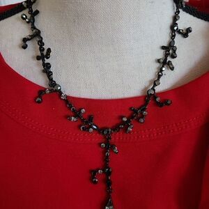 Cookie Lee Black Austrian Crystal Necklace